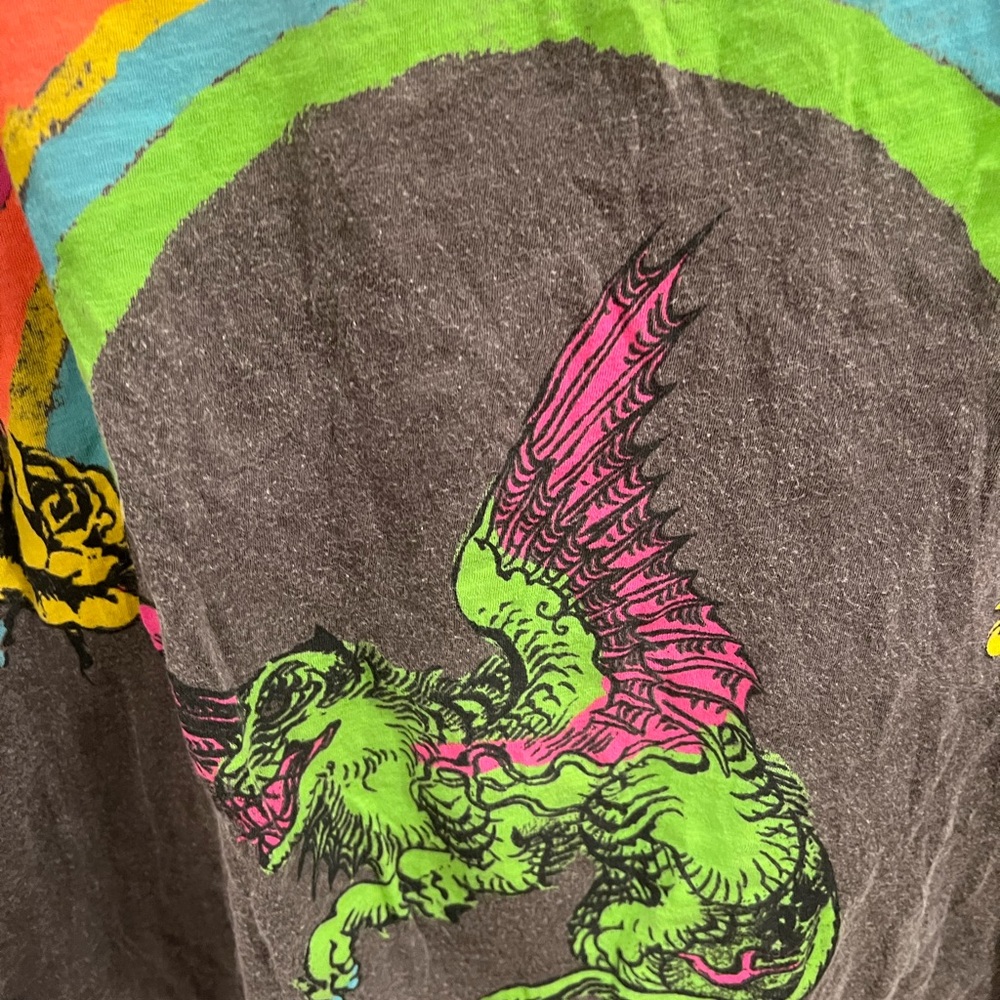 Magnolia Pearl Dragon Tee - Brown with Pink and Green ((item 15.13) - Picture 9 of 9